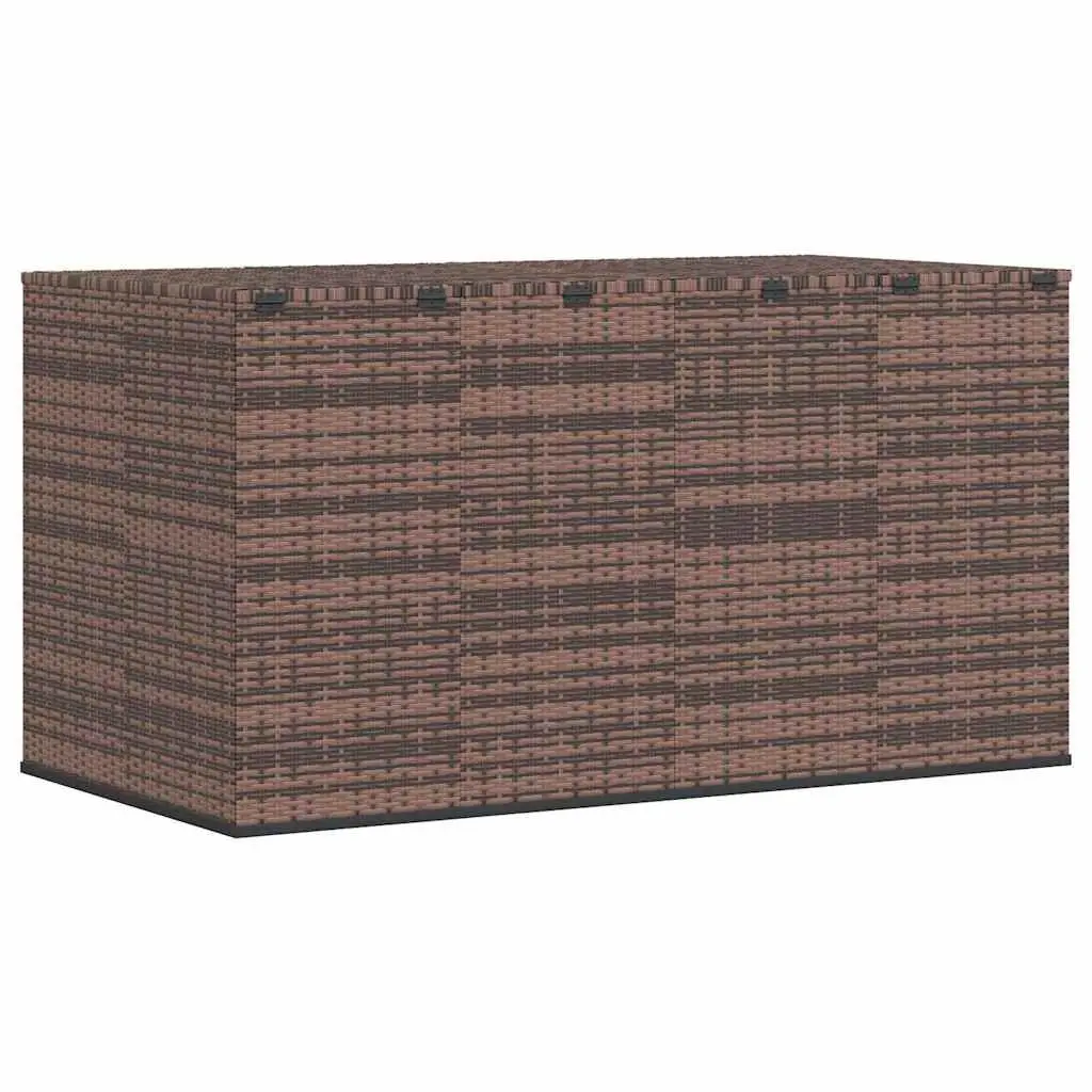 Garden Storage Box PE Rattan 194x100x103cm Brown Outdoor Cushion Chest