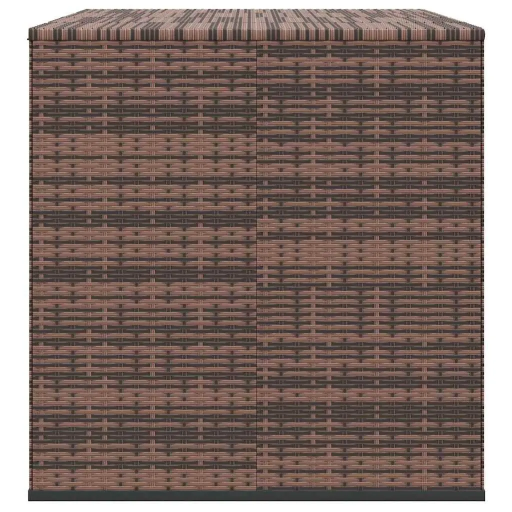 Garden Storage Box PE Rattan 194x100x103cm Brown Outdoor Cushion Chest