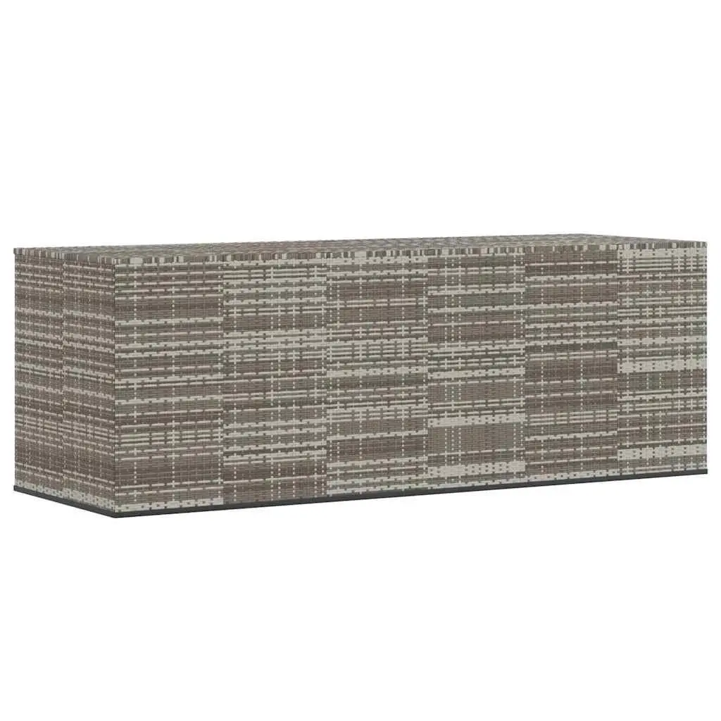 Garden Storage Box PE Rattan Outdoor Cushion Container Grey 291x100.5x104cm