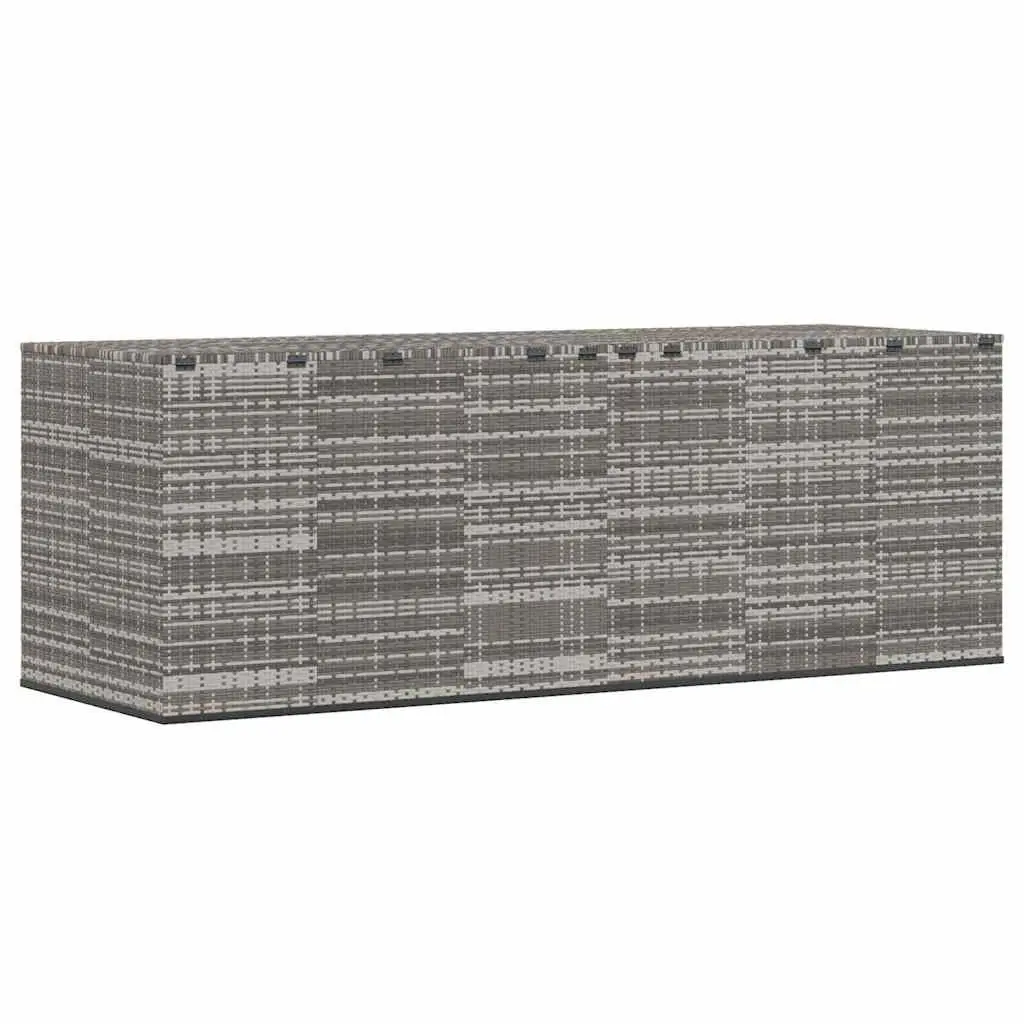 Garden Storage Box PE Rattan Outdoor Cushion Container Grey 291x100.5x104cm