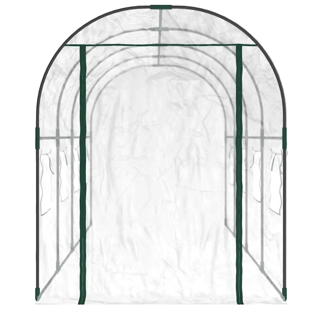 Greenhouse Transparent 160x400x190cm PVC Cover Roll-Up Windows Steel Frame