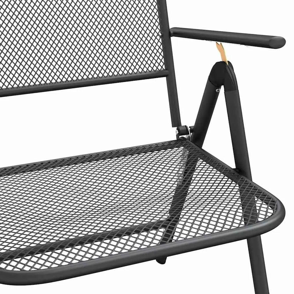 Folding Garden Chairs Anthracite 2 Pcs Adjustable Backrest Reclining