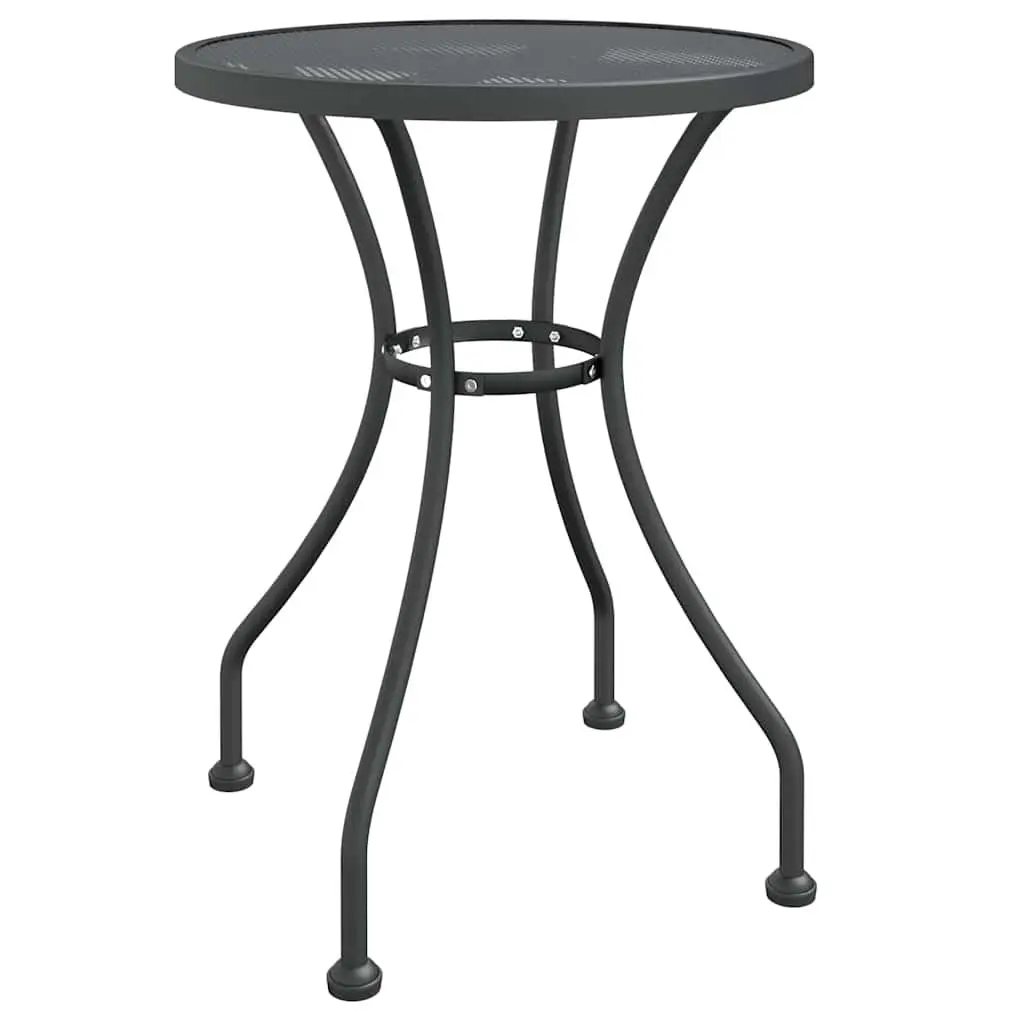 Garden Dining Table Round Ø60cm Mesh Tabletop Patio Furniture Outdoor Anthracite