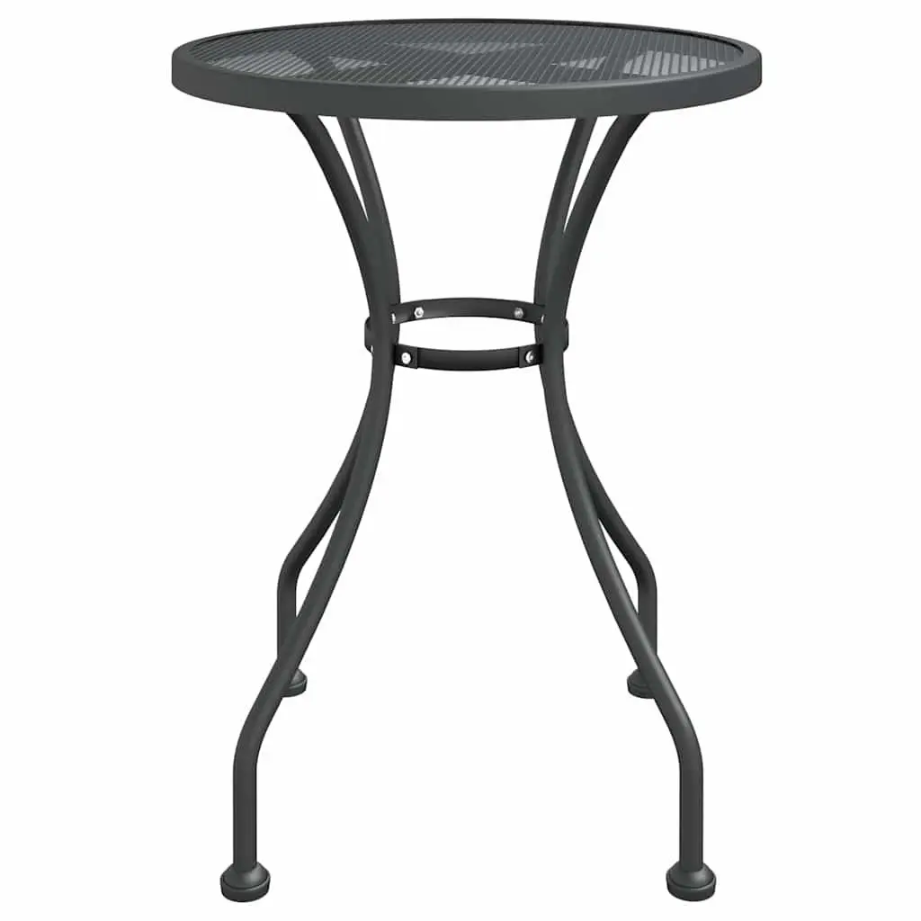 Garden Dining Table Round Ø60cm Mesh Tabletop Patio Furniture Outdoor Anthracite
