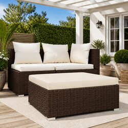 Brown Garden Footrest Ottoman: Simple and Effective