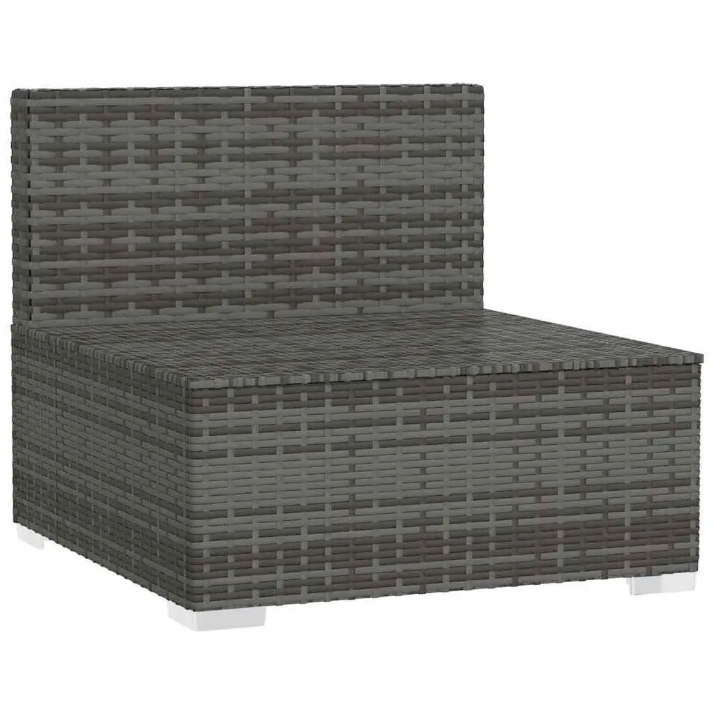 4-Seater Outdoor Sofa Patio Garden Furniture Set with Cushions Grey Rattan