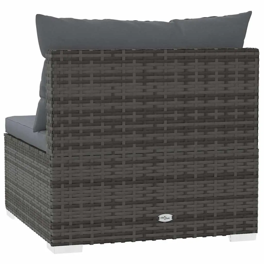 4-Seater Outdoor Sofa Patio Garden Furniture Set with Cushions Grey Rattan