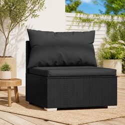 Compact and Stylish Black Outdoor Middle Sofa