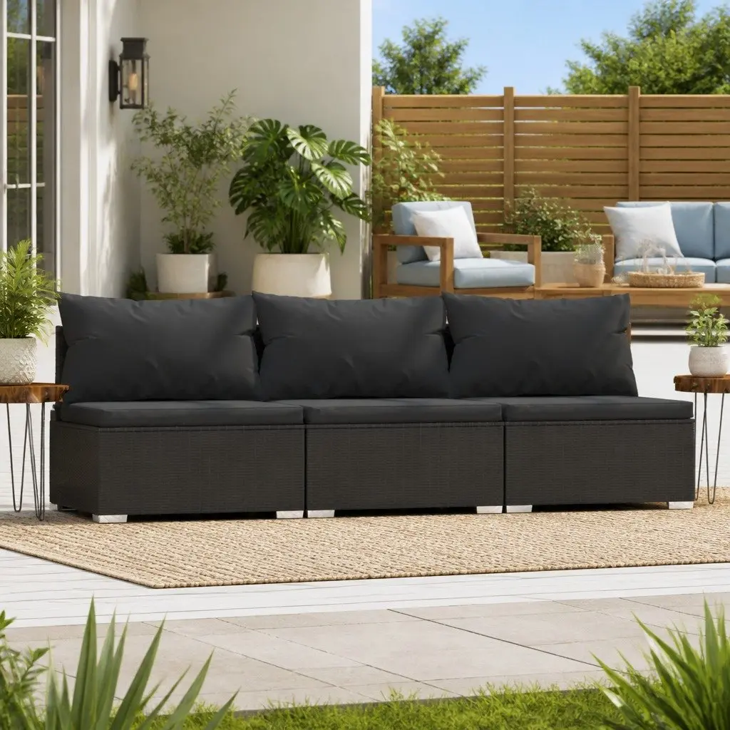 3-Seater Outdoor Sofa Garden Patio Furniture Rattan Modular Sectional Couch