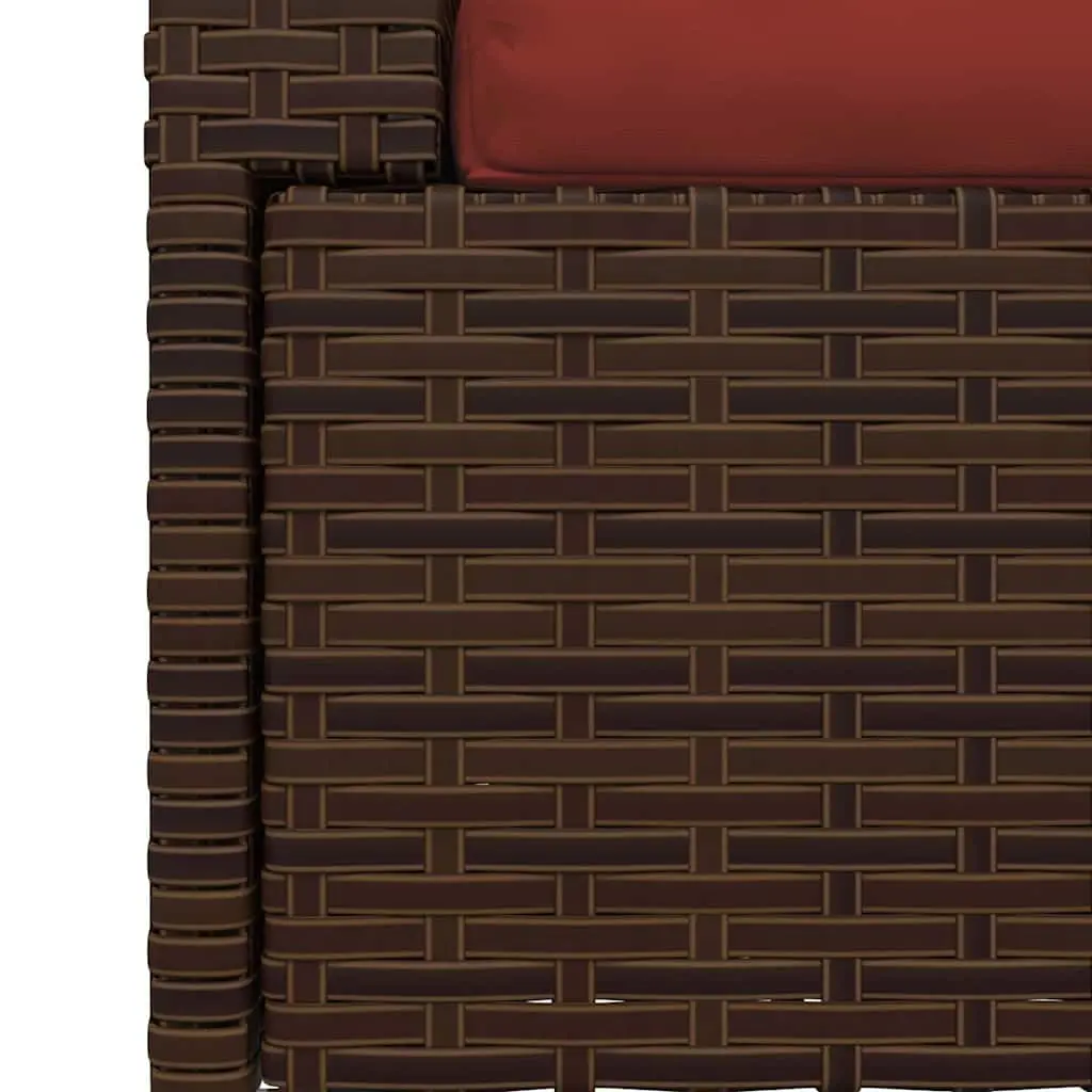2-Seater Outdoor Sofa Brown Rattan Cushions Weather-Resistant Patio Furniture Set