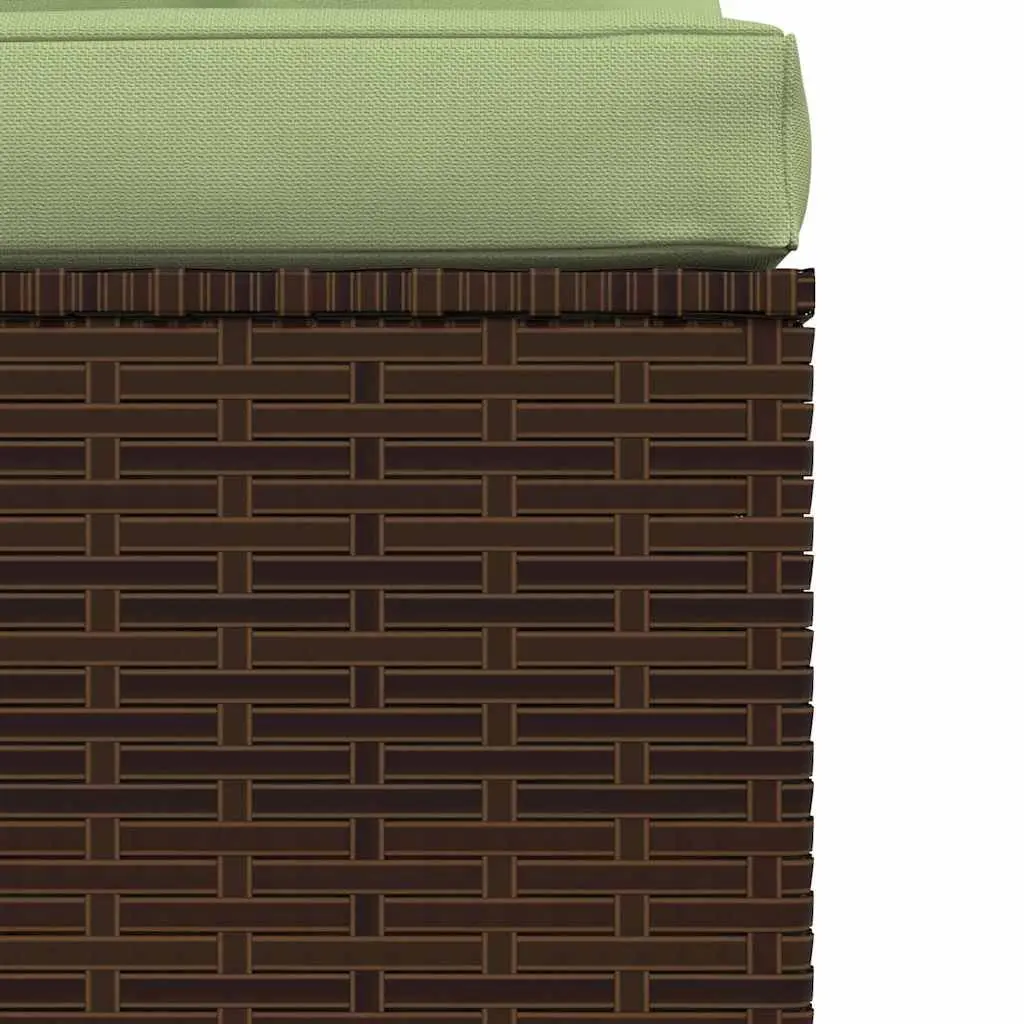 Garden Middle Sofa Brown Modular Outdoor Sectional Seat with Cushions