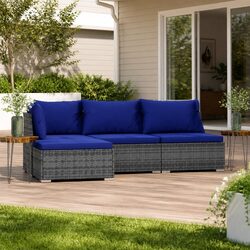 Concise 4 Piece Outdoor Lounge Set for Leisure