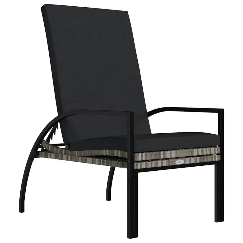Sun Loungers 2pcs with Footrest Grey Outdoor Lounge Chairs Patio Garden Seating
