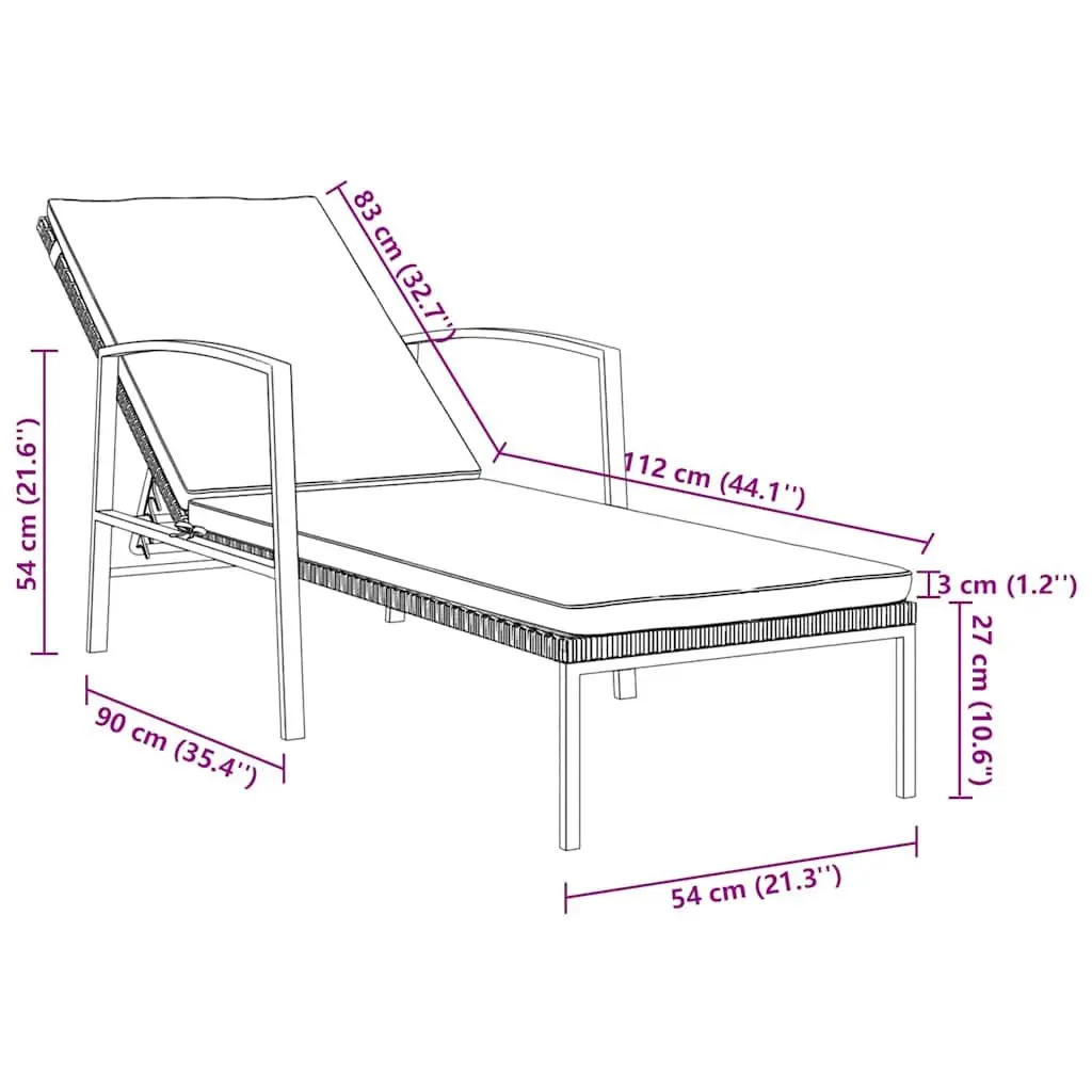 Outdoor Lounger with Easy Adjustable Backrest
