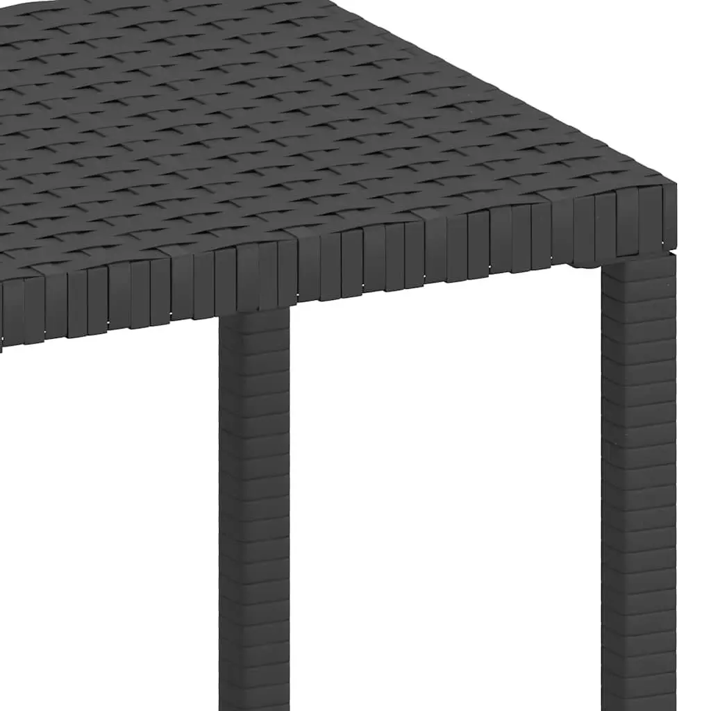 Sun Loungers Black Adjustable 2 Piece Set with Side Table for Outdoor Garden Patio