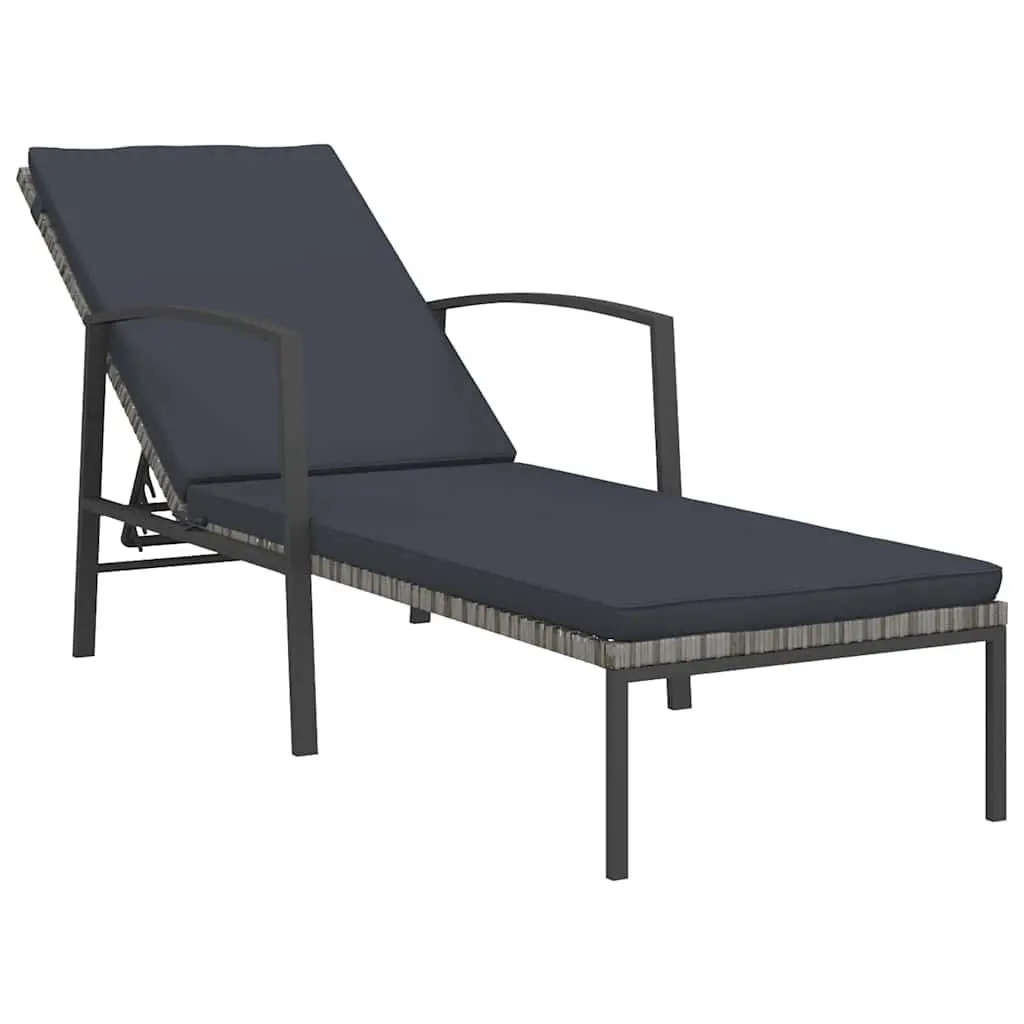 Sun Lounger with Side Table 2 Piece Set Outdoor Patio Garden Lounge Chair