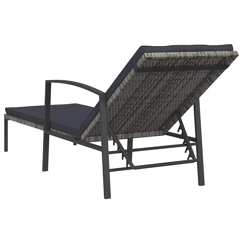Sun Lounger with Side Table 2 Piece Set Outdoor Patio Garden Lounge Chair