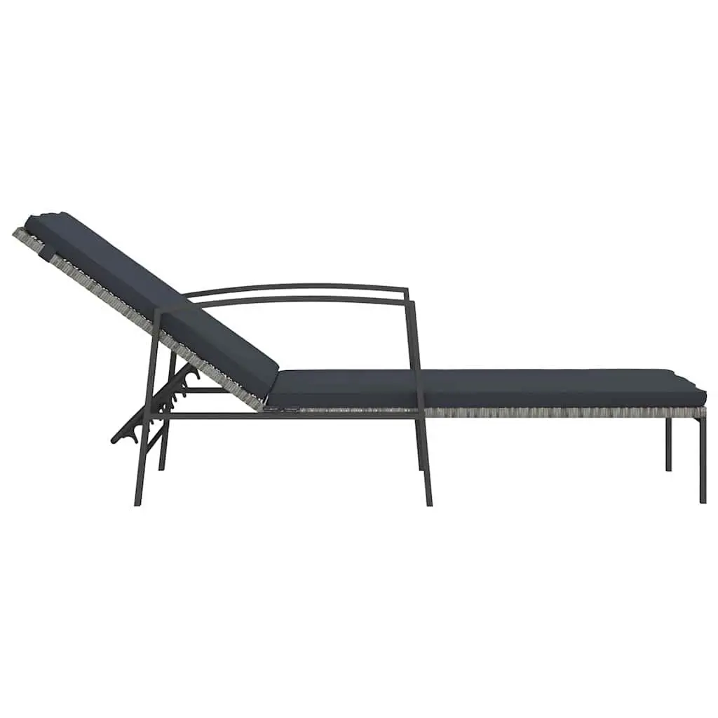 Sun Lounger with Side Table 2 Piece Set Outdoor Patio Garden Lounge Chair