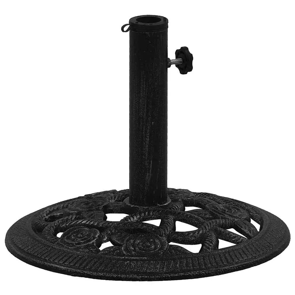 Cast Iron Umbrella Base Black 40x40x32cm Heavy Duty Outdoor Stand Durable for Garden