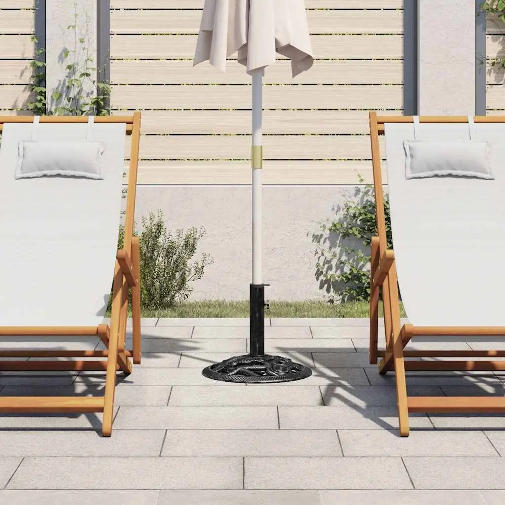 Cast Iron Umbrella Base Black 40x40x32cm Heavy Duty Outdoor Stand Durable for Garden