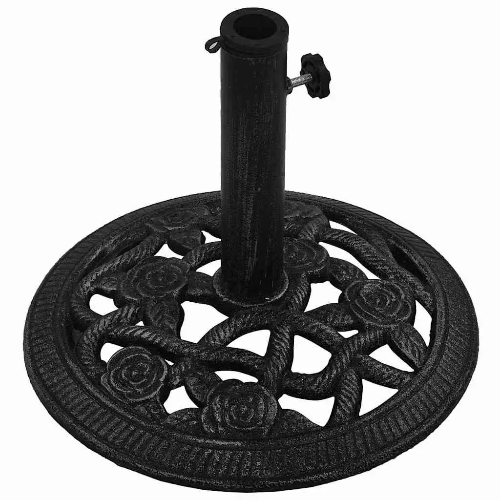 Cast Iron Umbrella Base Black 40x40x32cm Heavy Duty Outdoor Stand Durable for Garden
