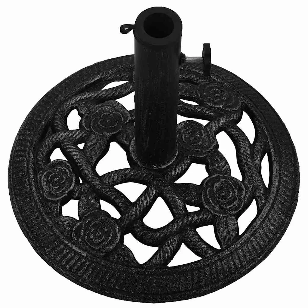 Cast Iron Umbrella Base Black 40x40x32cm Heavy Duty Outdoor Stand Durable for Garden