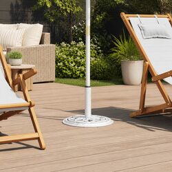 White Cast Iron Umbrella Base for All Outdoor Settings
