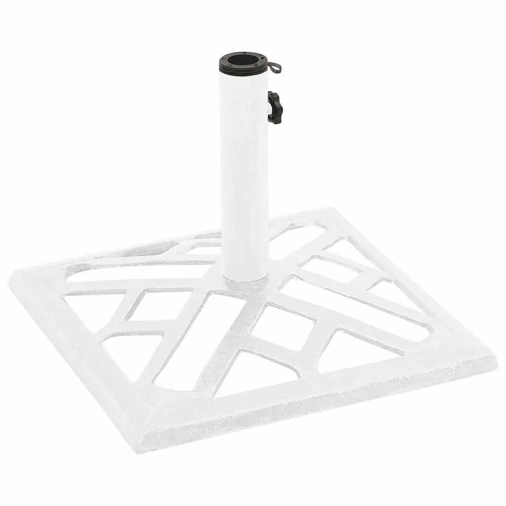 Umbrella Base White 44x44x31cm Cast Iron Heavy Duty Outdoor Garden Patio Stand