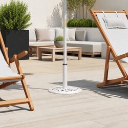 Compact and Strong White Cast Iron Umbrella Base