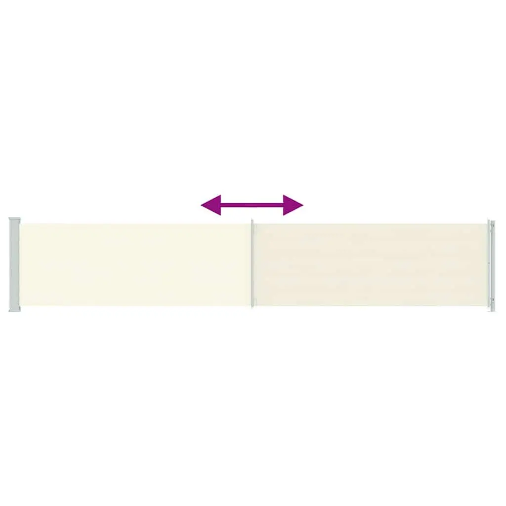 Retractable Side Awning Cream 117x600 cm Outdoor Privacy Screen Shade