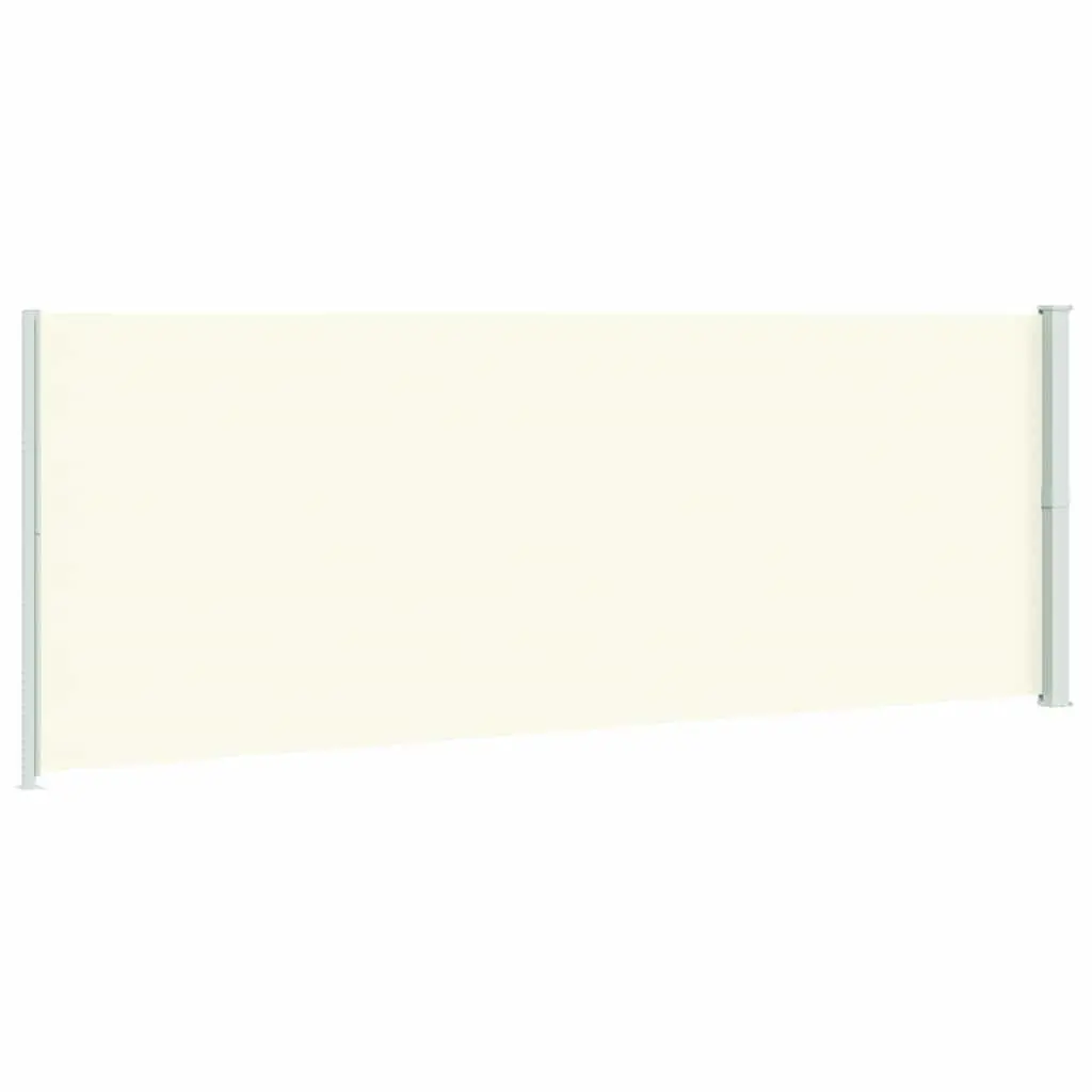 Retractable Side Awning Cream 220x600 cm Outdoor Privacy Screen Sunshade