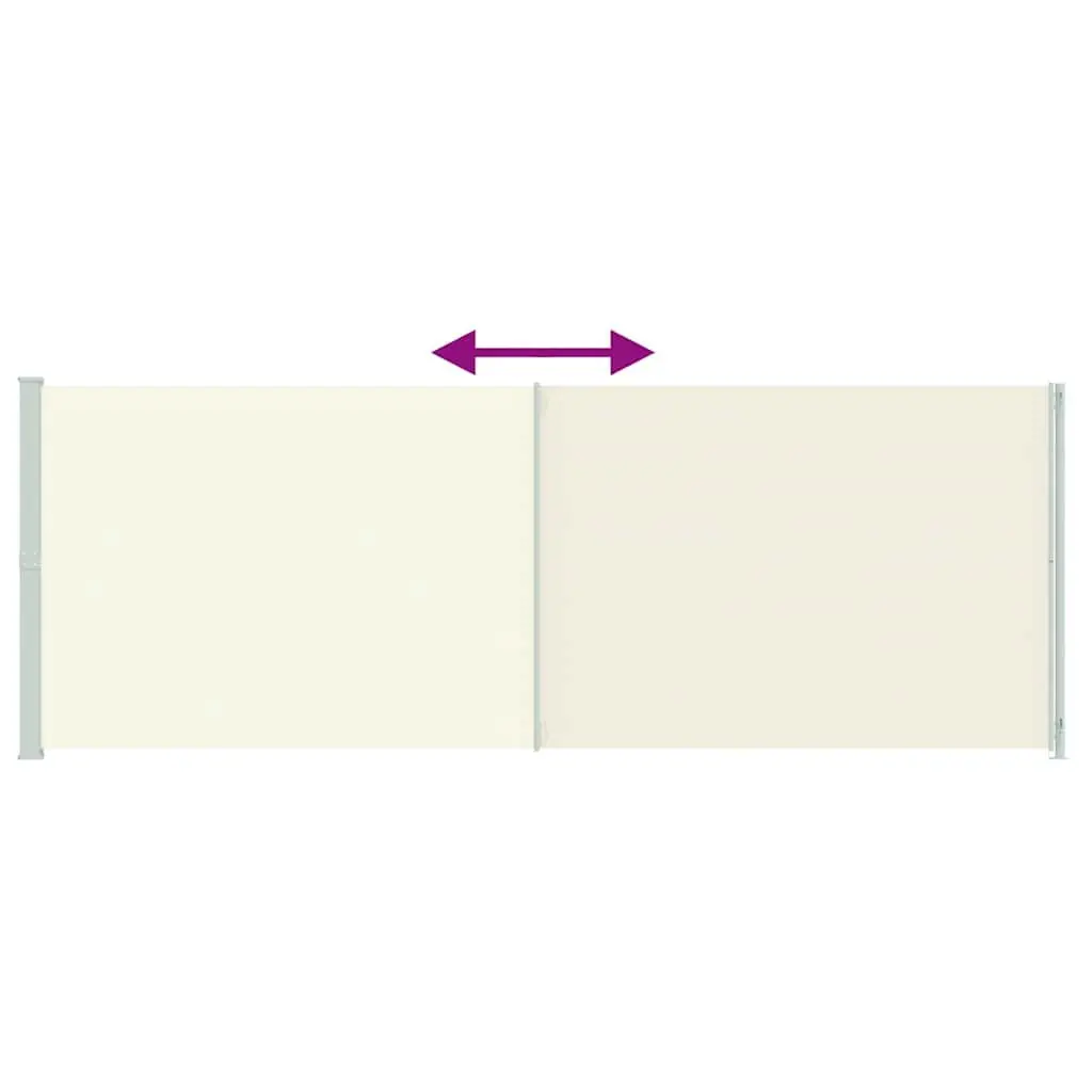Retractable Side Awning Cream 220x600 cm Outdoor Privacy Screen Sunshade