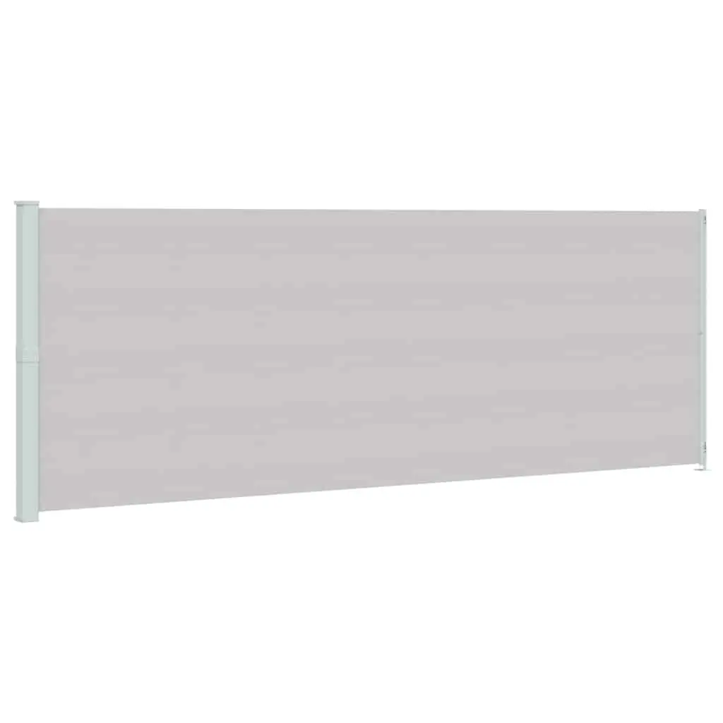 Retractable Awning Grey 220x600cm Outdoor Screen Privacy Protection for Patios and Balconies