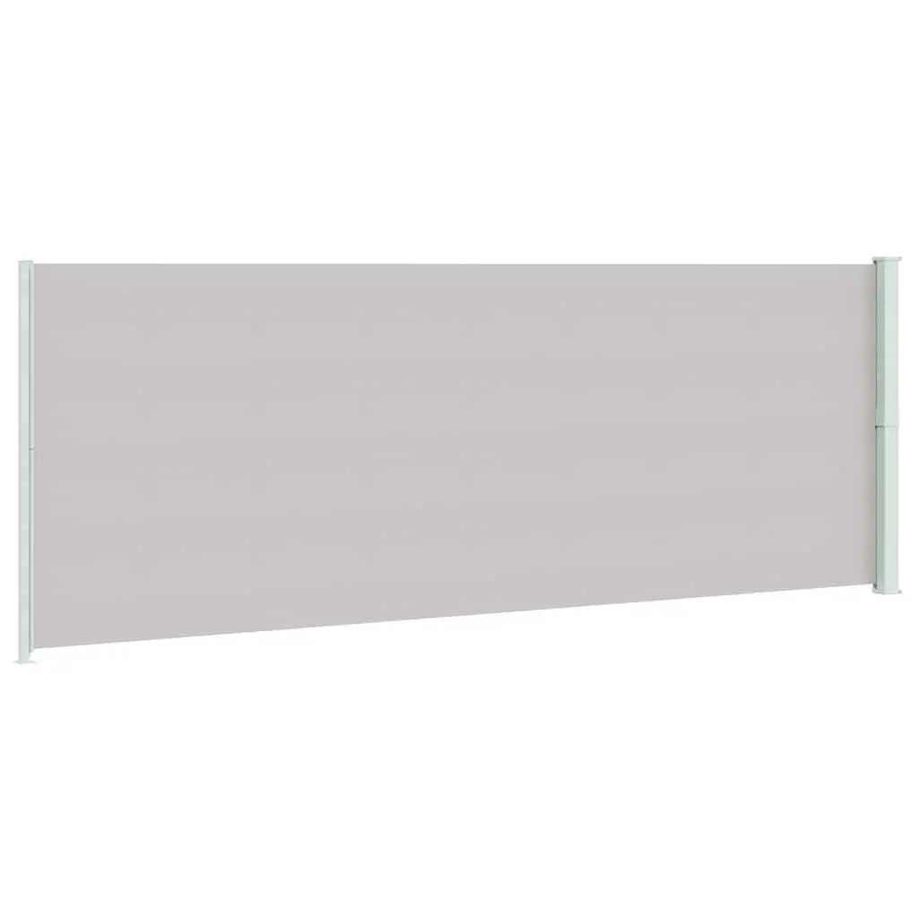 Retractable Awning Grey 220x600cm Outdoor Screen Privacy Protection for Patios and Balconies