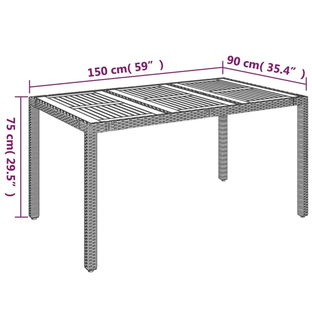 Garden Dining Set 5 Piece Outdoor Patio Furniture with Cushions Grey Rattan