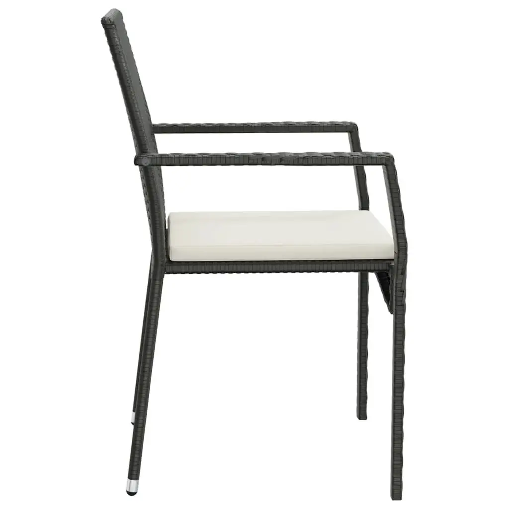 Garden Dining Set 5 Piece Outdoor Patio Furniture Black Rattan Cushions Table