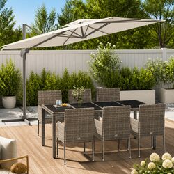 Compact and Reliable 7-Piece Grey Dining Set