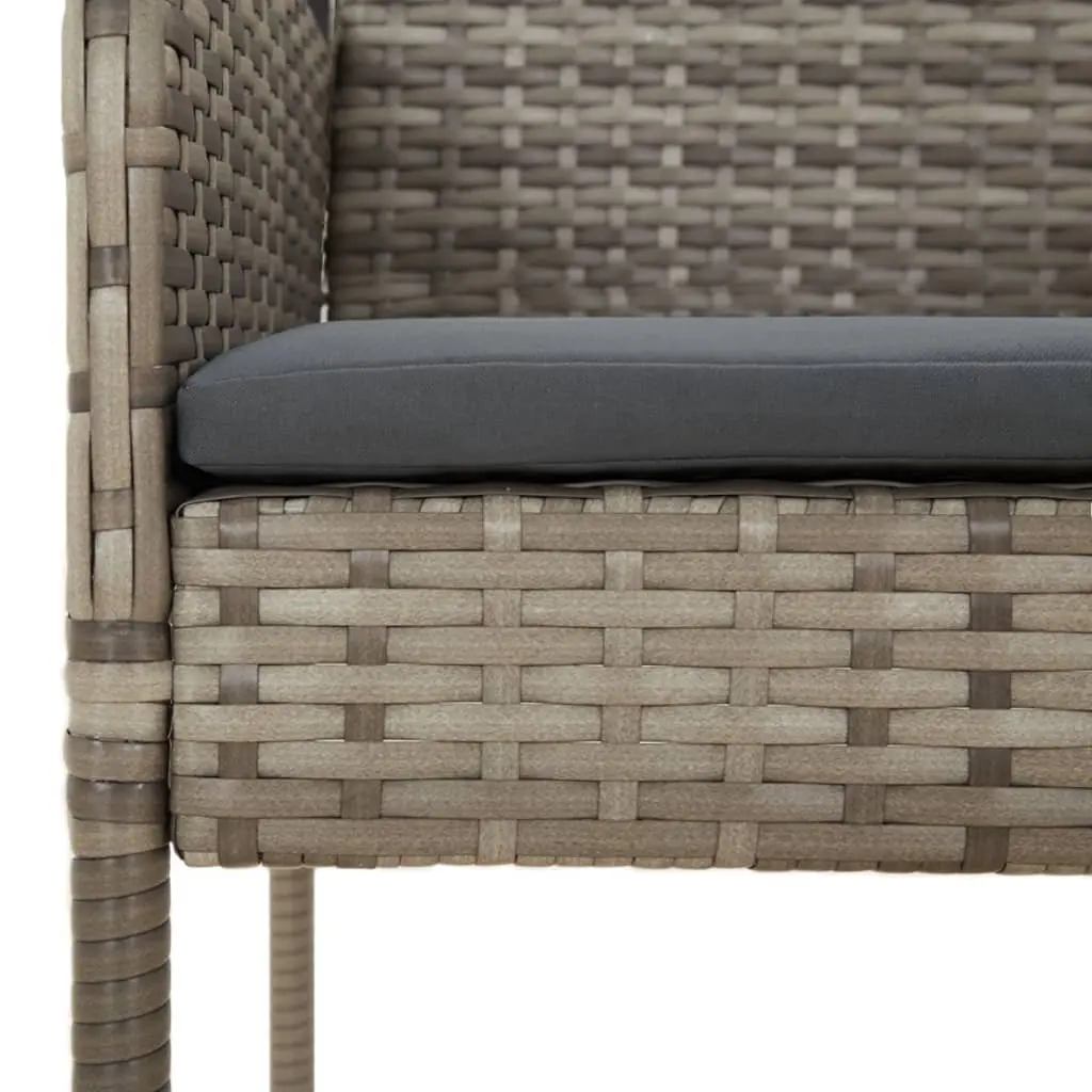 Garden Dining Set 7 Piece Outdoor Patio Furniture Grey Rattan Chairs Table