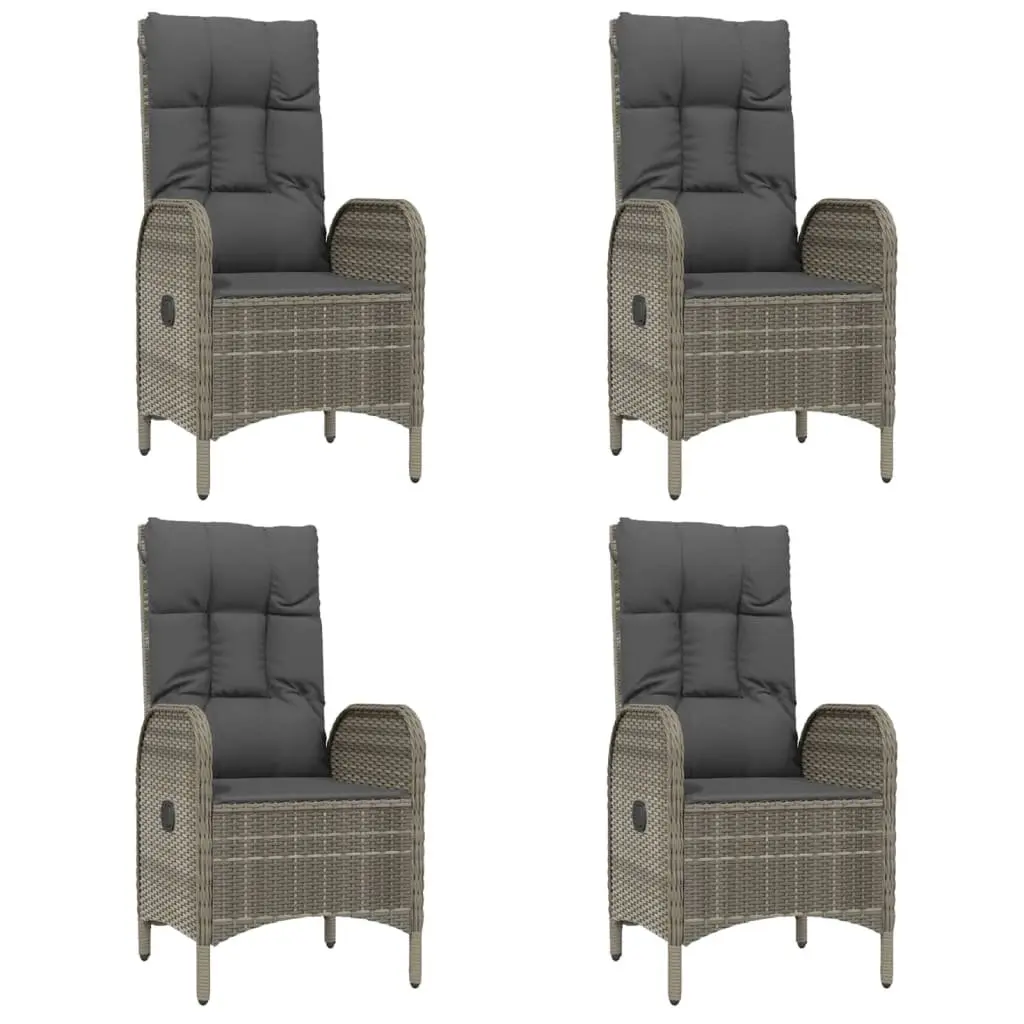 Outdoor Dining Set Grey 5 Piece Garden Furniture Weather-resistant PE Rattan Chairs Table