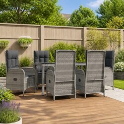 Compact 7 Piece Garden Dining Set in Grey