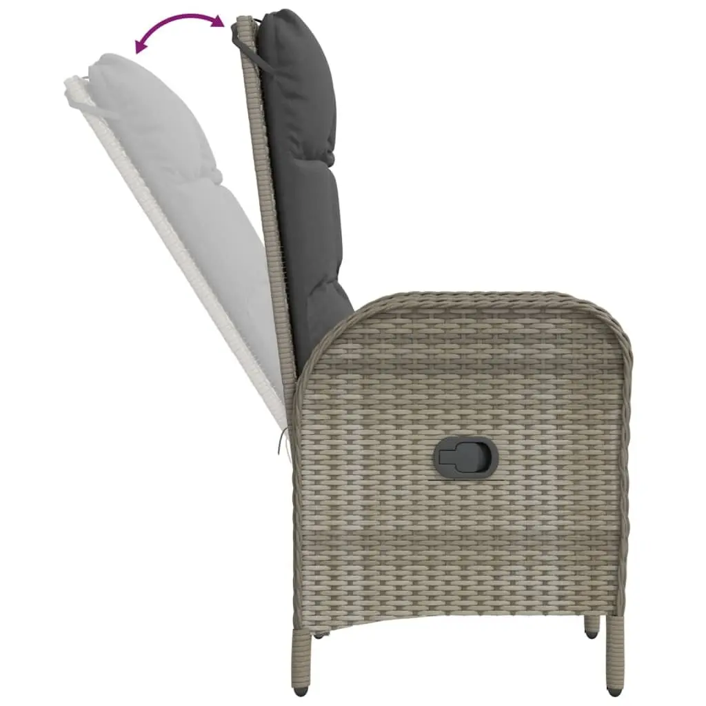 Garden Dining Set Grey 7 Piece Weather Resistant PE Rattan Chairs Table Solid Acacia Wood Top