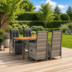 Compact 5-Piece Outdoor Dining Set with Cushioned Chairs
