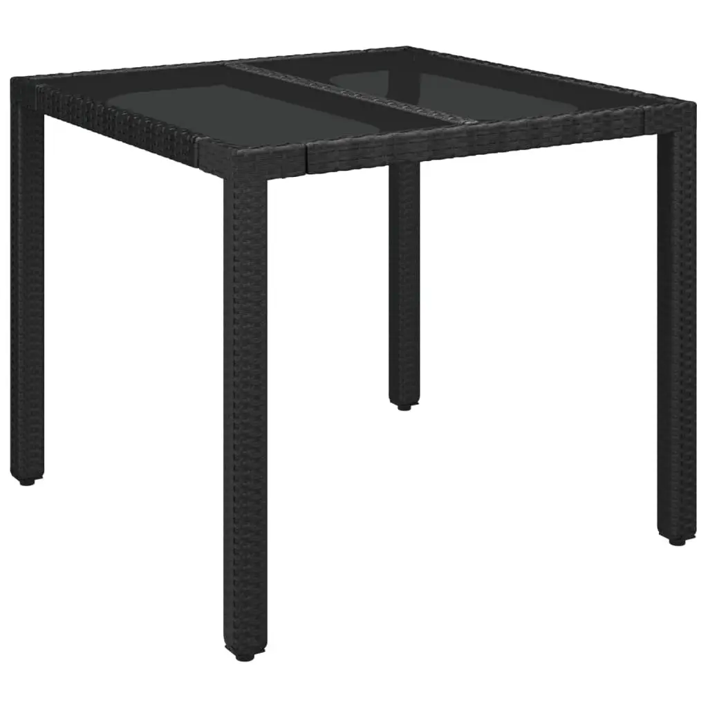 Garden Dining Set Black 5 Piece Outdoor Furniture Weather-resistant PE Rattan Chairs Table