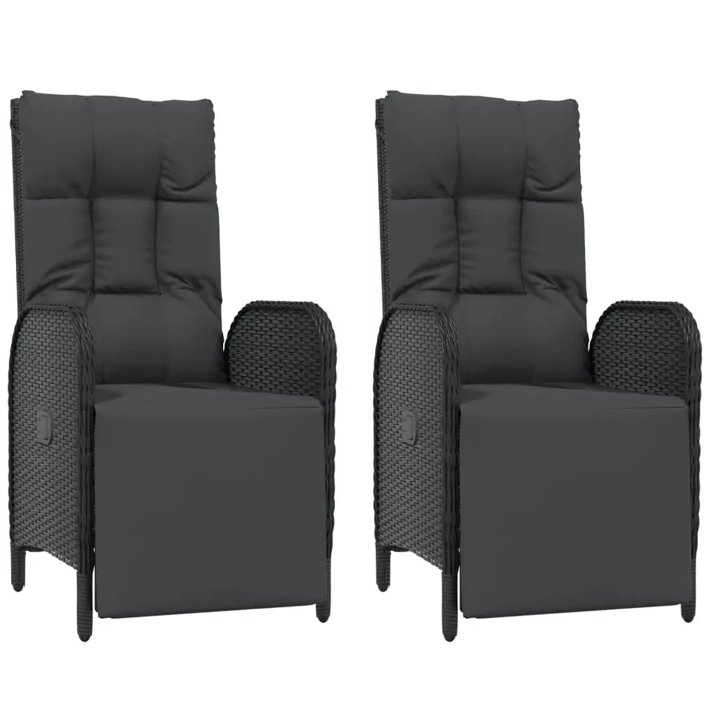 Garden Dining Set 7 Piece Outdoor Furniture Black Poly Rattan Chair Table