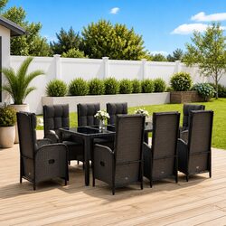 Compact 9-Piece Garden Dining Set for Outdoor Living