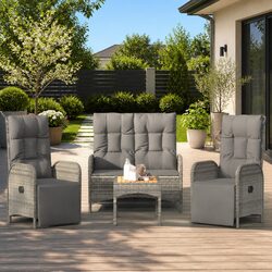 Concise 4-Piece Garden Dining Set with Quality Features