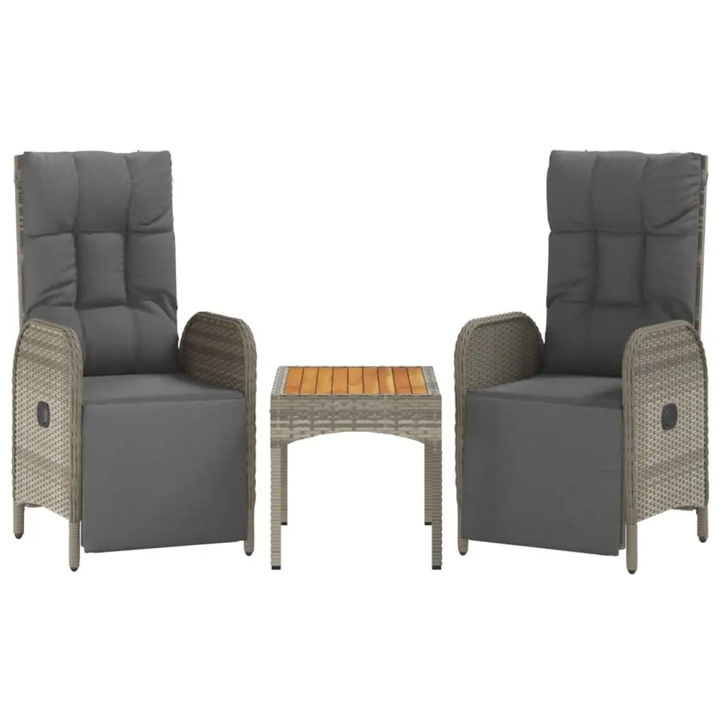 Garden Dining Set 5 Piece Outdoor Furniture Grey Poly Rattan Cushions Steel