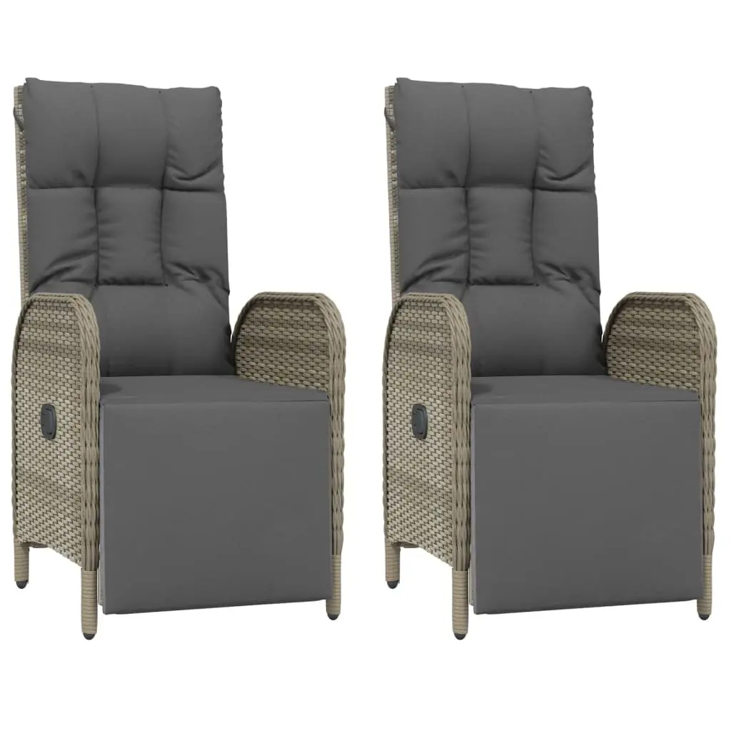 Garden Dining Set 5 Piece Outdoor Furniture Grey Poly Rattan Cushions Steel