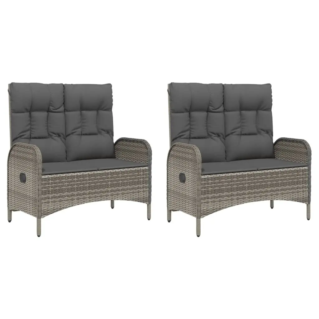 Garden Dining Set 5 Piece Outdoor Furniture Grey Poly Rattan Cushions Steel