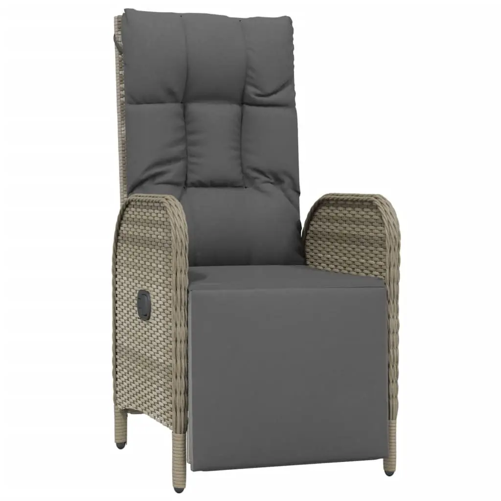 Garden Dining Set 5 Piece Outdoor Furniture Grey Poly Rattan Cushions Steel